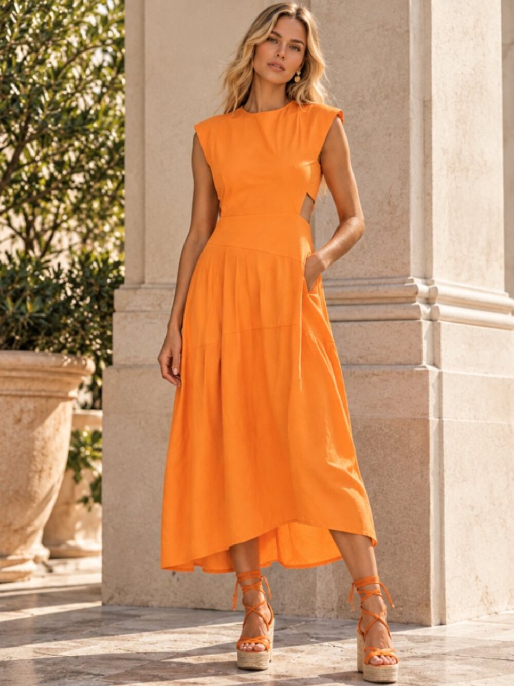 TIBI Italian Sporty Nylon Sleeveless Balloon Dress Size M New
